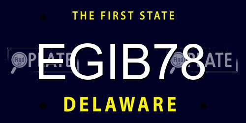 EGIB78 Delaware License Plate