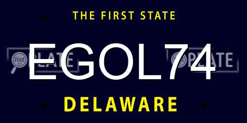 EGOL74 Delaware License Plate