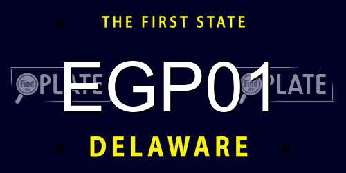 EGP01 Delaware License Plate