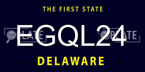 EGQL24 Delaware License Plate