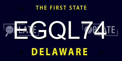 EGQL74 Delaware License Plate
