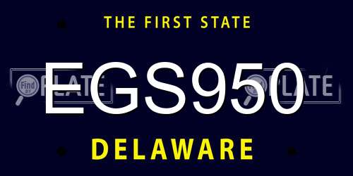 EGS950 Delaware License Plate