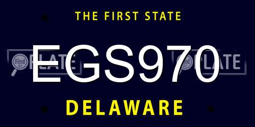 EGS970 Delaware License Plate