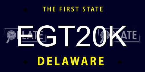 EGT20K Delaware License Plate
