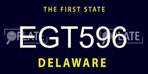 EGT596 Delaware License Plate