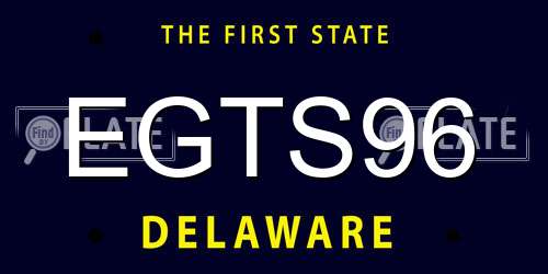EGTS96 Delaware License Plate