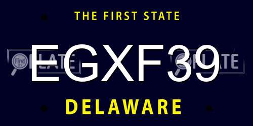 EGXF39 Delaware License Plate
