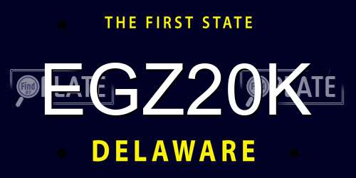 EGZ20K Delaware License Plate