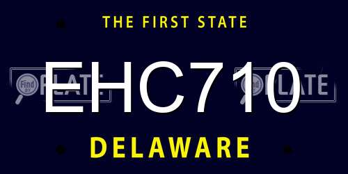 EHC710 Delaware License Plate