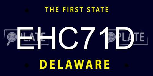 EHC71D Delaware License Plate