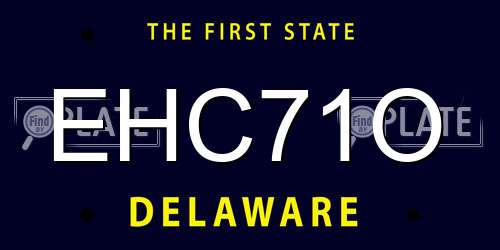 EHC71O Delaware License Plate