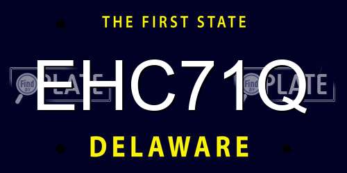 EHC71Q Delaware License Plate