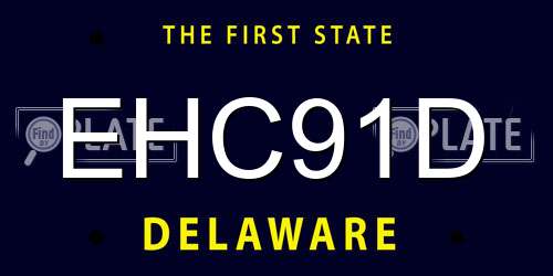 EHC91D Delaware License Plate