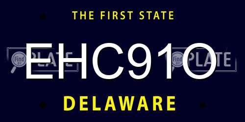 EHC91O Delaware License Plate