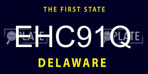 EHC91Q Delaware License Plate
