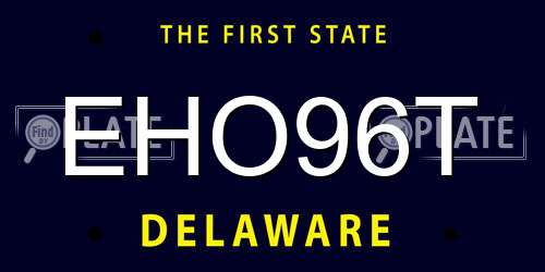 EHO96T Delaware License Plate