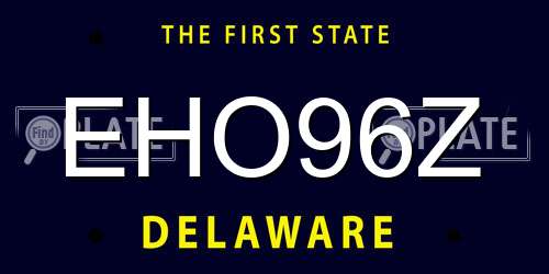 EHO96Z Delaware License Plate