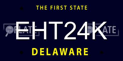EHT24K Delaware License Plate