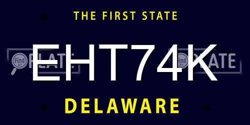 EHT74K Delaware License Plate