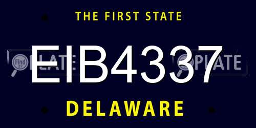 EIB4337 Delaware License Plate