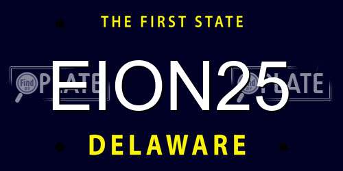 EION25 Delaware License Plate