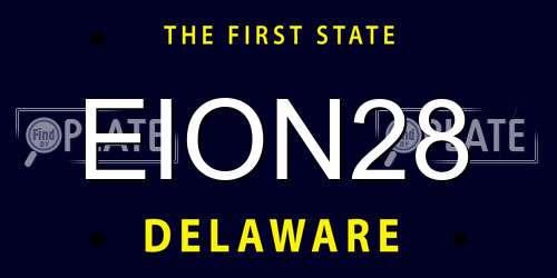 EION28 Delaware License Plate