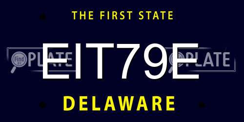 EIT79E Delaware License Plate