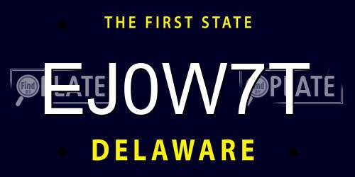 EJ0W7T Delaware License Plate