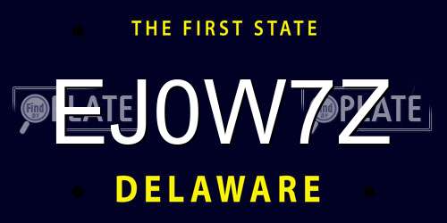 EJ0W7Z Delaware License Plate