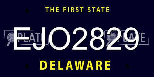 EJO2829 Delaware License Plate