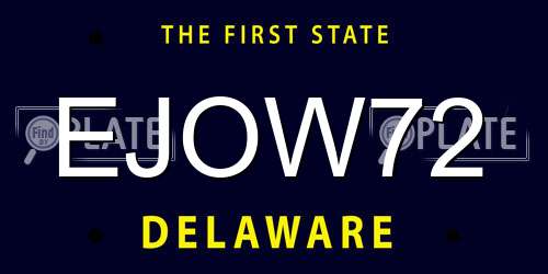 EJOW72 Delaware License Plate