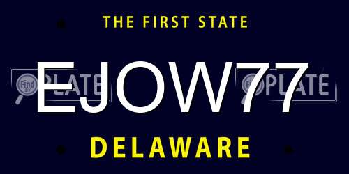 EJOW77 Delaware License Plate