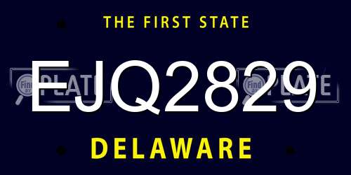 EJQ2829 Delaware License Plate