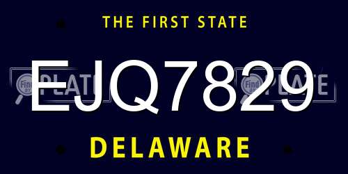 EJQ7829 Delaware License Plate