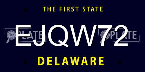 EJQW72 Delaware License Plate