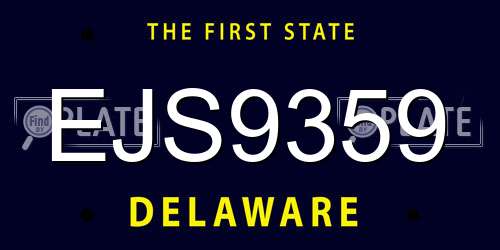 EJS9359 Delaware License Plate