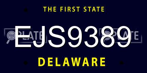 EJS9389 Delaware License Plate