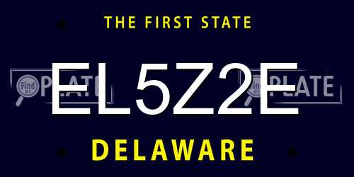 EL5Z2E Delaware License Plate