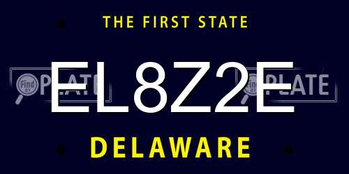 EL8Z2E Delaware License Plate