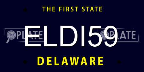 ELDI59 Delaware License Plate