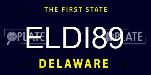 ELDI89 Delaware License Plate