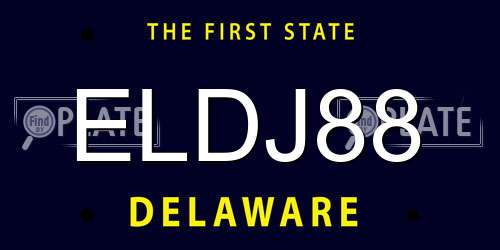 ELDJ88 Delaware License Plate