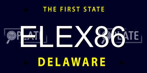 ELEX86 Delaware License Plate