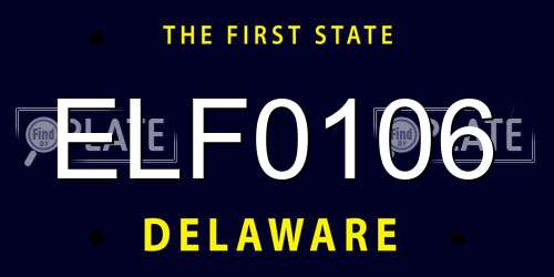 ELF0106 Delaware License Plate