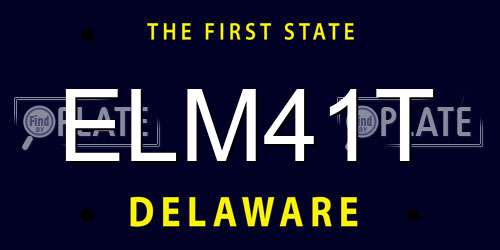 ELM41T Delaware License Plate