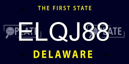 ELQJ88 Delaware License Plate