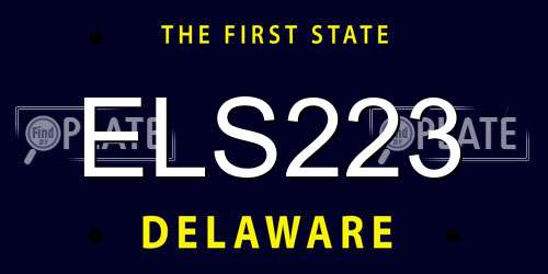 ELS223 Delaware License Plate