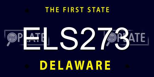 ELS273 Delaware License Plate