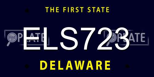 ELS723 Delaware License Plate