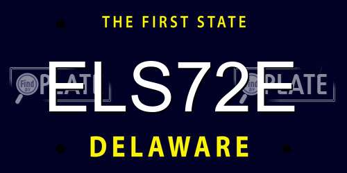 ELS72E Delaware License Plate